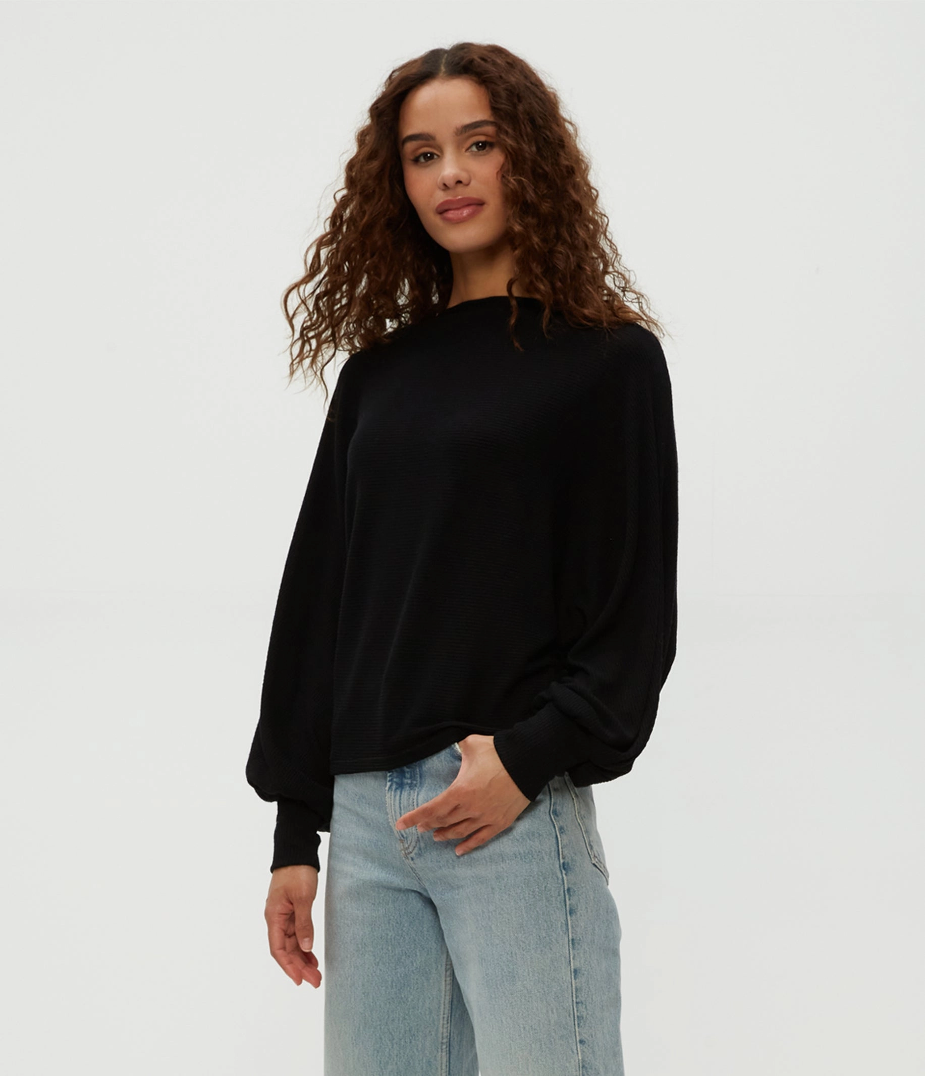ROXY BALLOON SLEEVE TOP TurtleneckDesign
