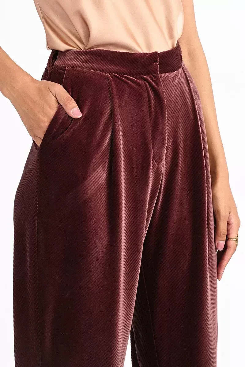 Molly Bracken Pink/Purple Fluid Velvet Pants hi