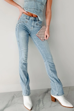 Easy Travel Morley High Rise Almost Famous Bootcut Jeans (Light)