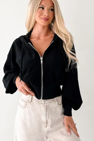 Morning Moods Signature 8 Zip-Up Hoodie Jacket (Black) Friction Resistant Edges QuickDry Texture