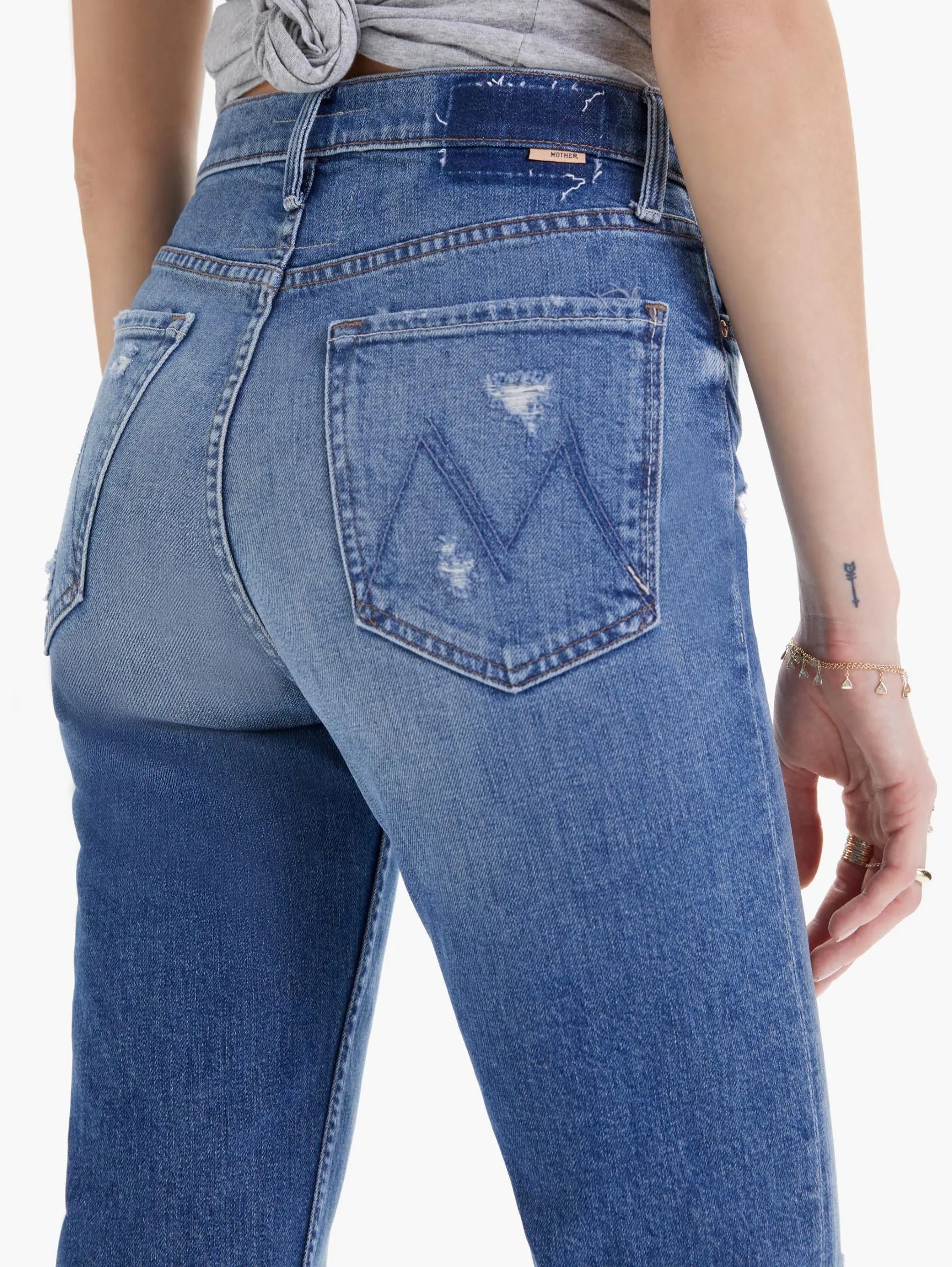 Mother Denim High Waisted Rider Ankle - Far Beyond the Sky