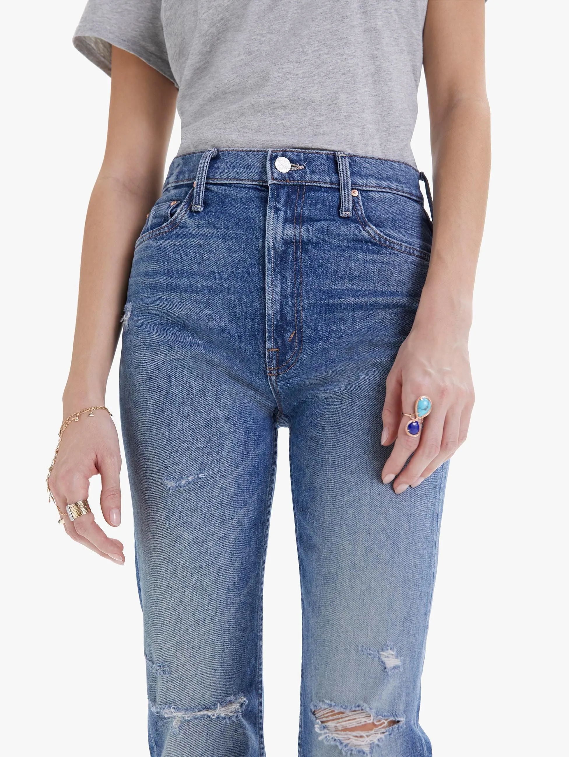 Mother Denim High Waisted Rider Ankle - Far Beyond the Sky