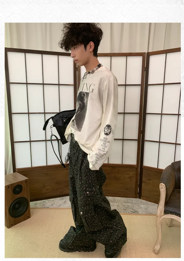 Multi-pocket wide-leg cargo pants