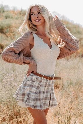 Toasted Coconut Season Bolero Shrug Cardigan (Dark Taupe) Cozy Fit Smooth Interior Lining