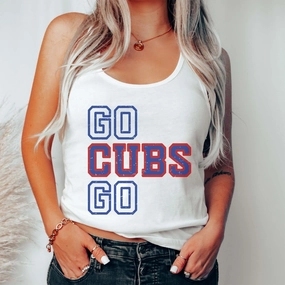 Anti Pilling Eco Conscious Packaging GO CUBS GO TANK