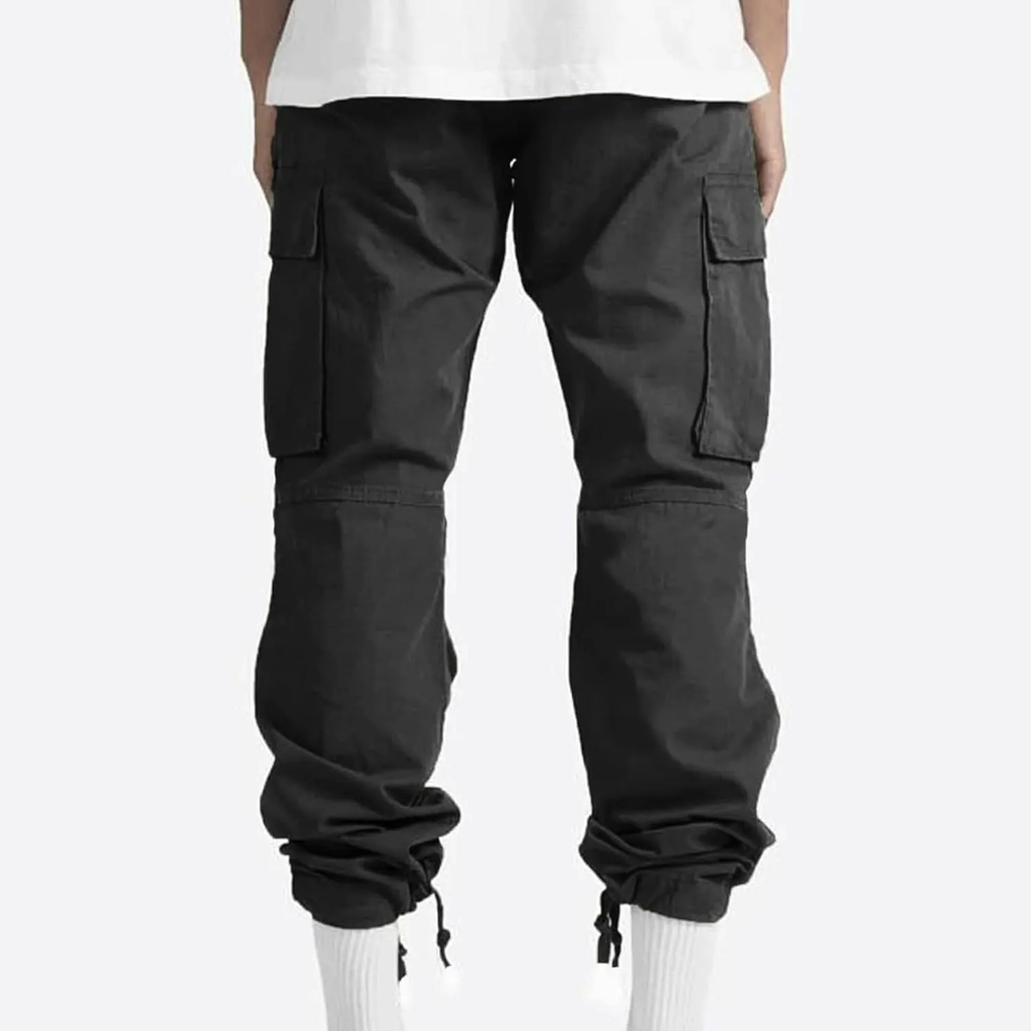 Muscularfit Cargo Pants for Men Work Stretch Drawstring Joggers Athletic Sweatpants Casual Multi Pockets Utility Trousers