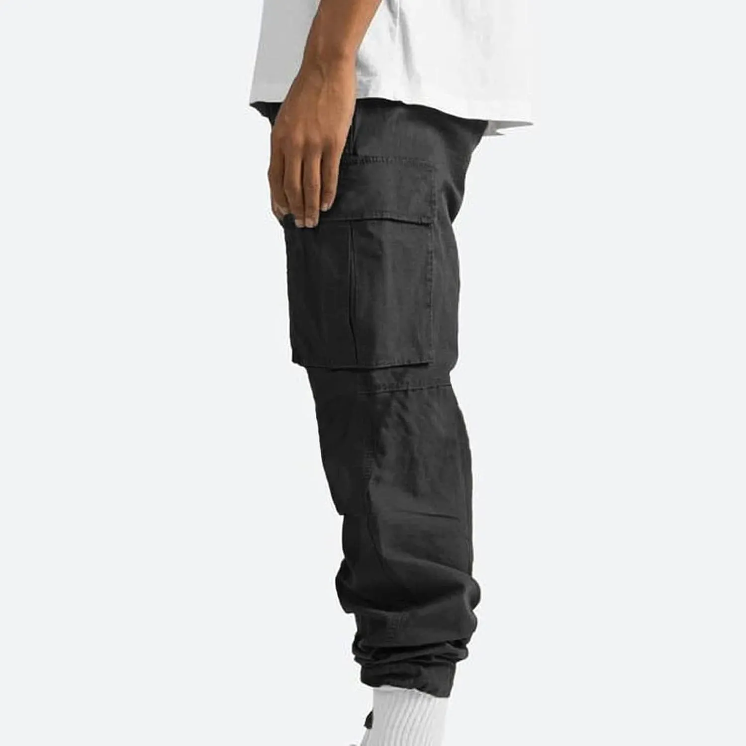 Muscularfit Cargo Pants for Men Work Stretch Drawstring Joggers Athletic Sweatpants Casual Multi Pockets Utility Trousers