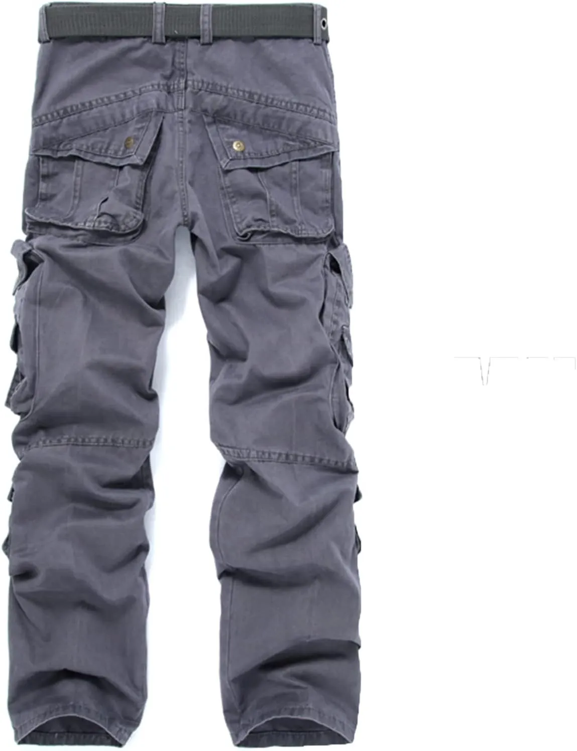 Muscularfit Mens Casual Black Cargo Pants Cotton Multi Pockets Outdoor Tactical Tooling Trouser Utility Solid Sport Sweatpant