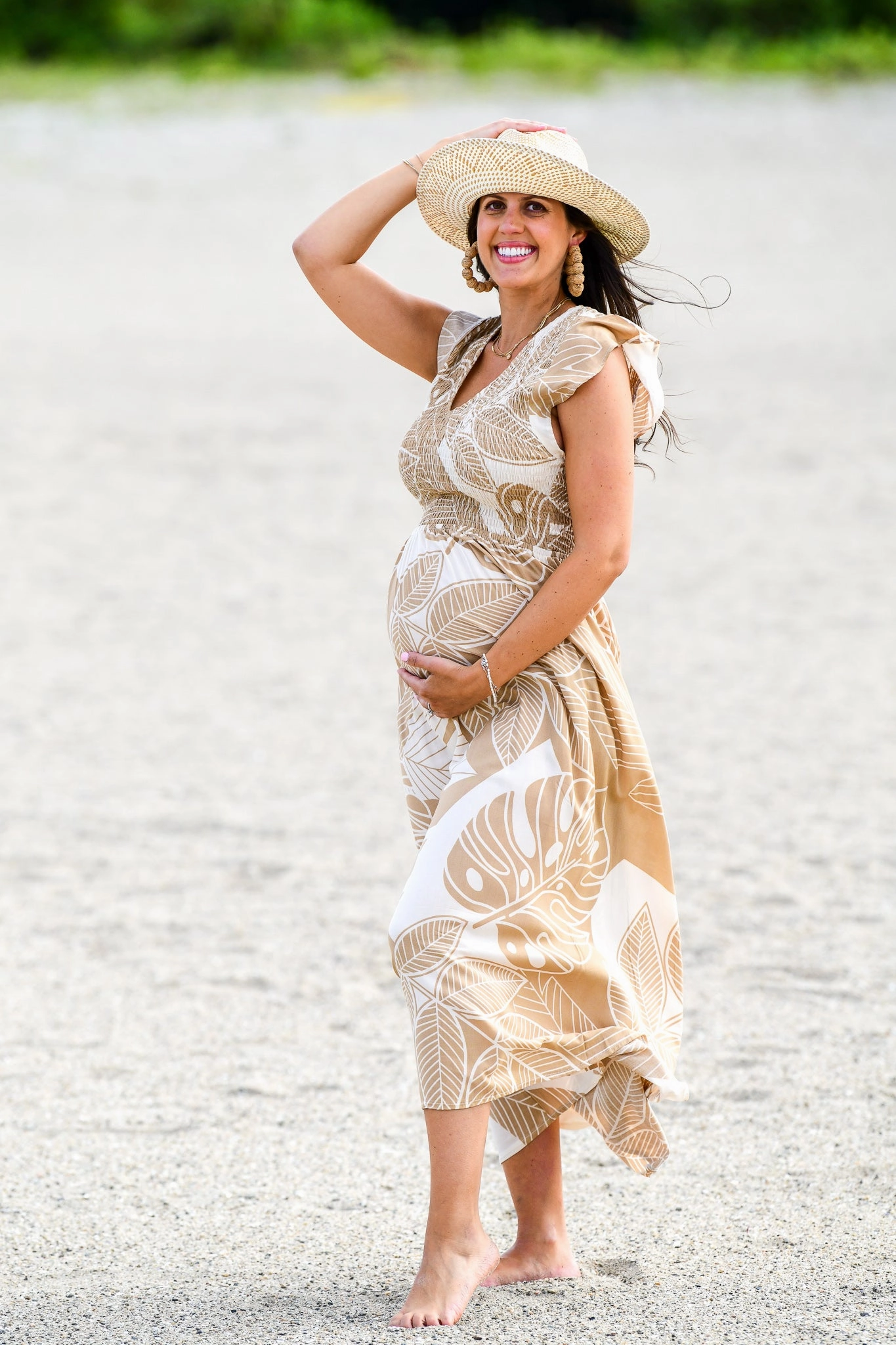 Malibu Dress / Natural Palm Perfect Style Tiered-Skirt