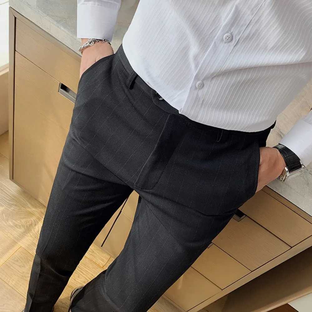 MV Slim-Fit Striped Nine-Point Trousers