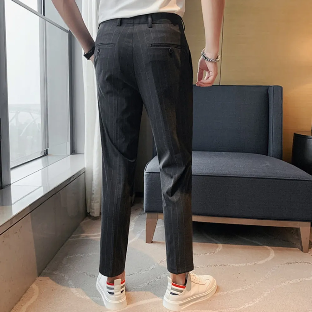 MV Slim-Fit Striped Nine-Point Trousers