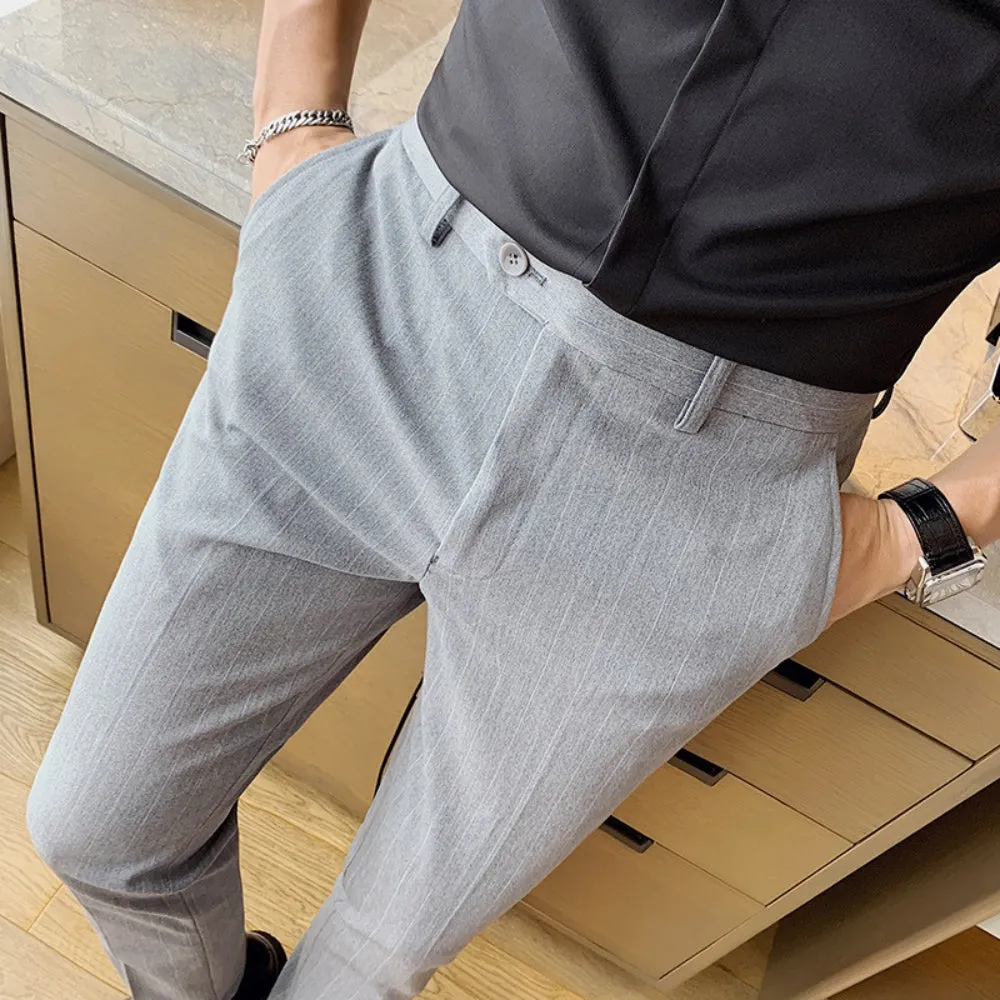MV Slim-Fit Striped Nine-Point Trousers