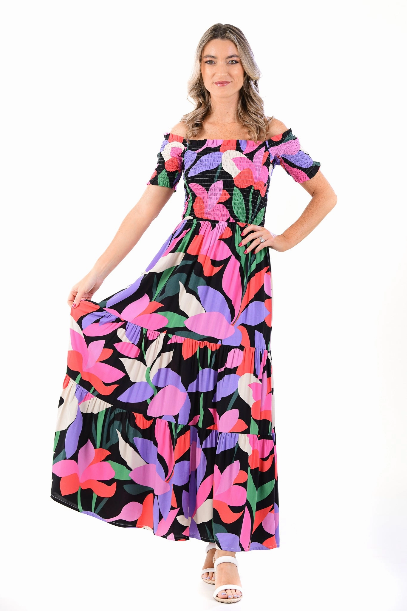 Mystique Dress / Black Fuchsia Comfort and Elegance Fashionable appearance