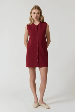 Professional Look Simple Chic Nanda Dress Burgundy