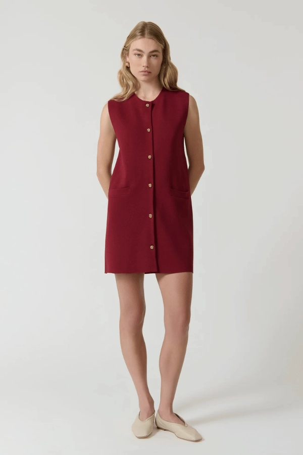 Professional Look Simple Chic Nanda Dress Burgundy