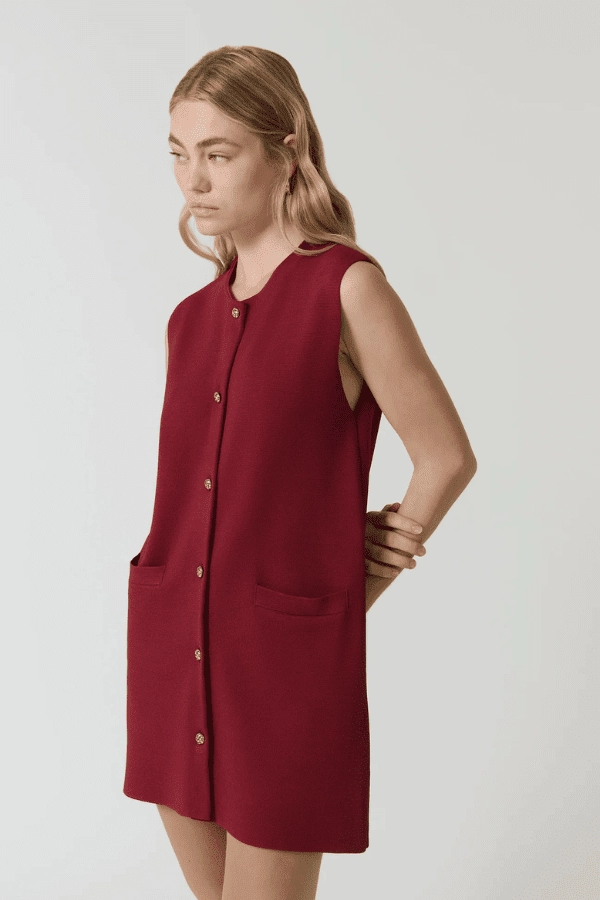 Nanda Dress Burgundy Church Proper Soft Material