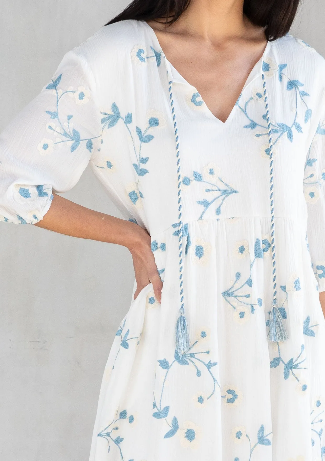Nantucket Embroidered Mini Dress