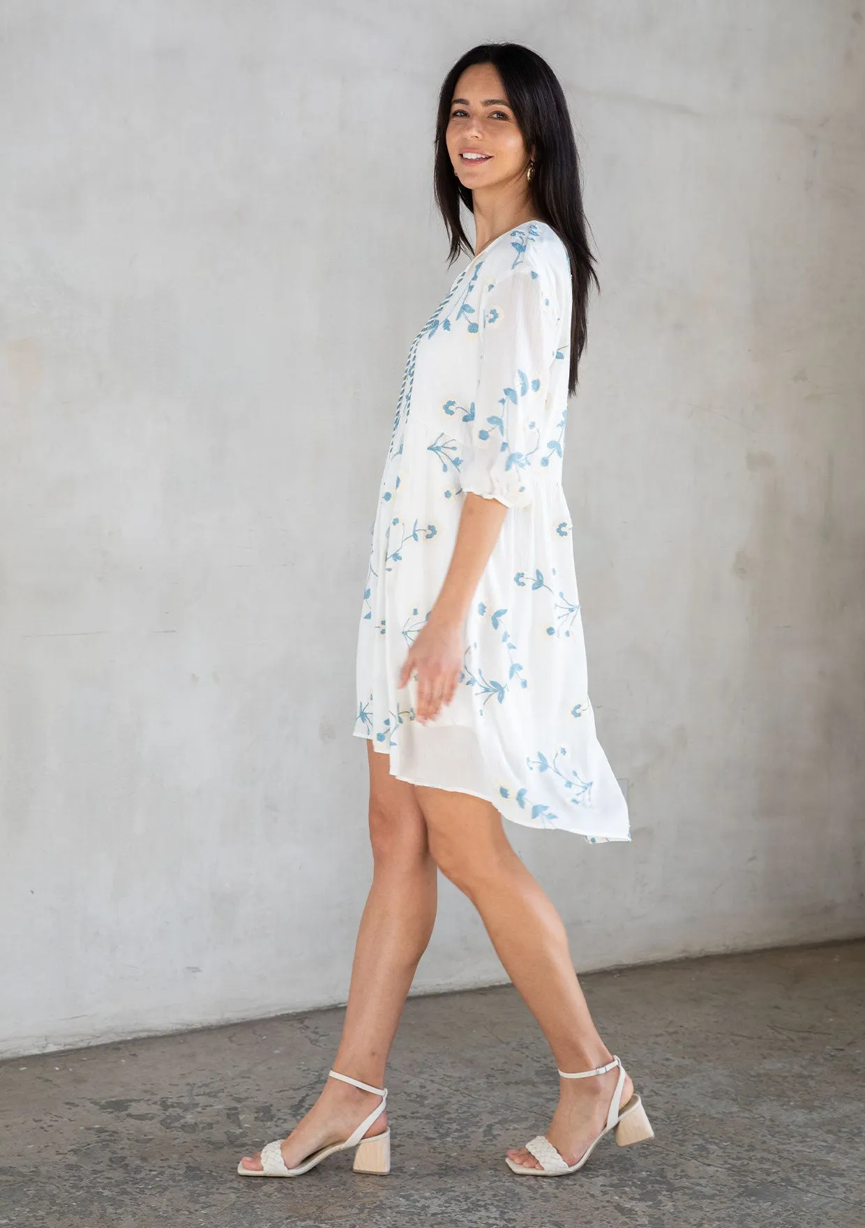 Nantucket Embroidered Mini Dress