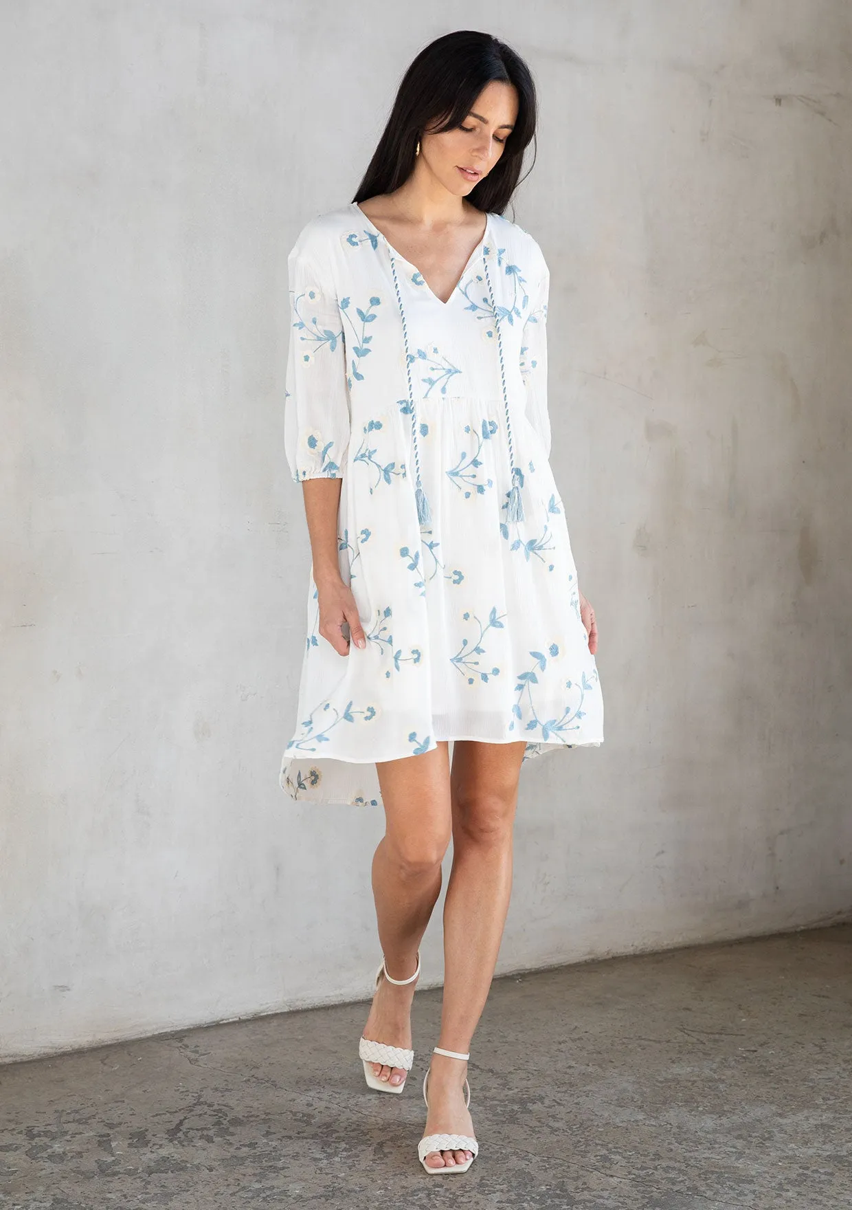 Nantucket Embroidered Mini Dress