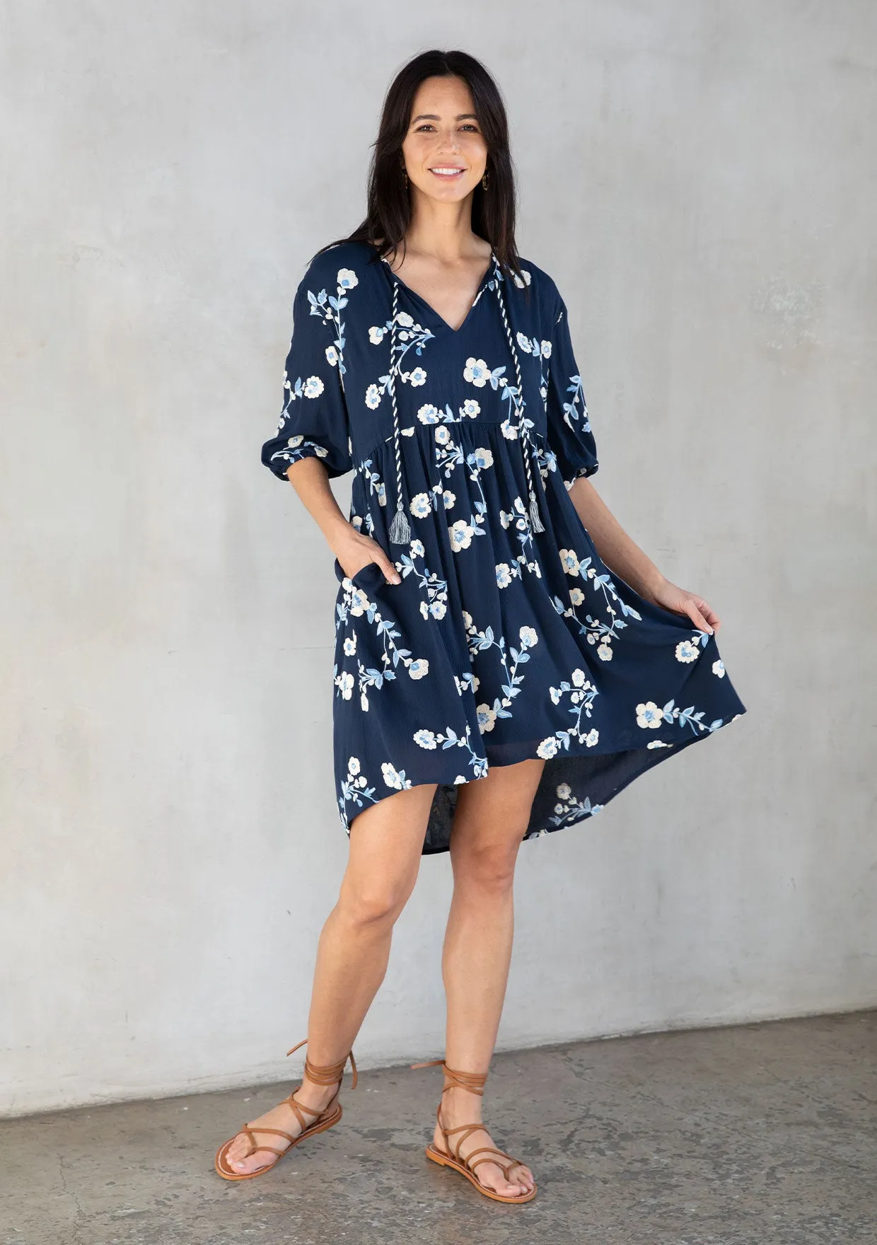 Nantucket Embroidered Mini Dress