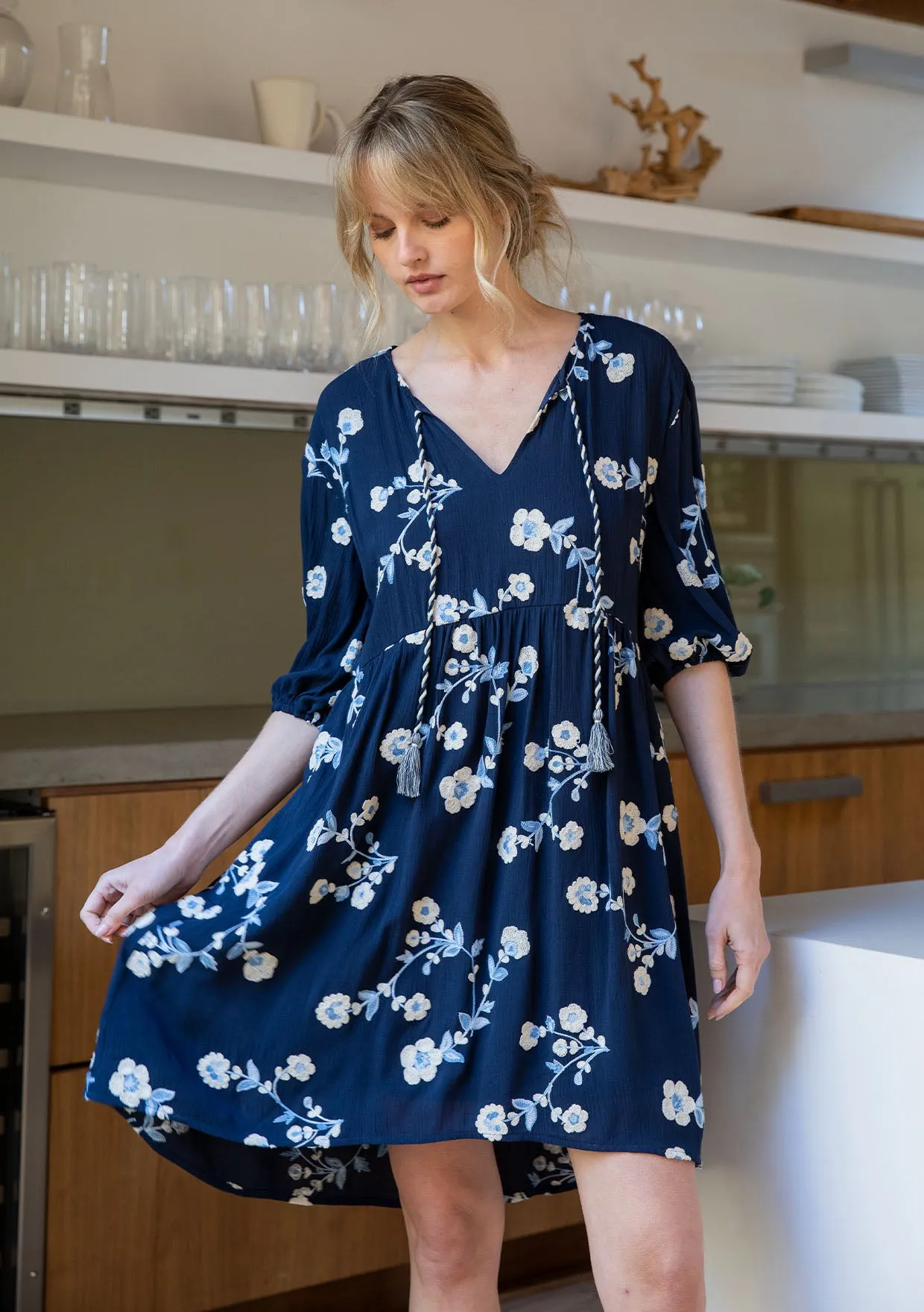 Nantucket Embroidered Mini Dress