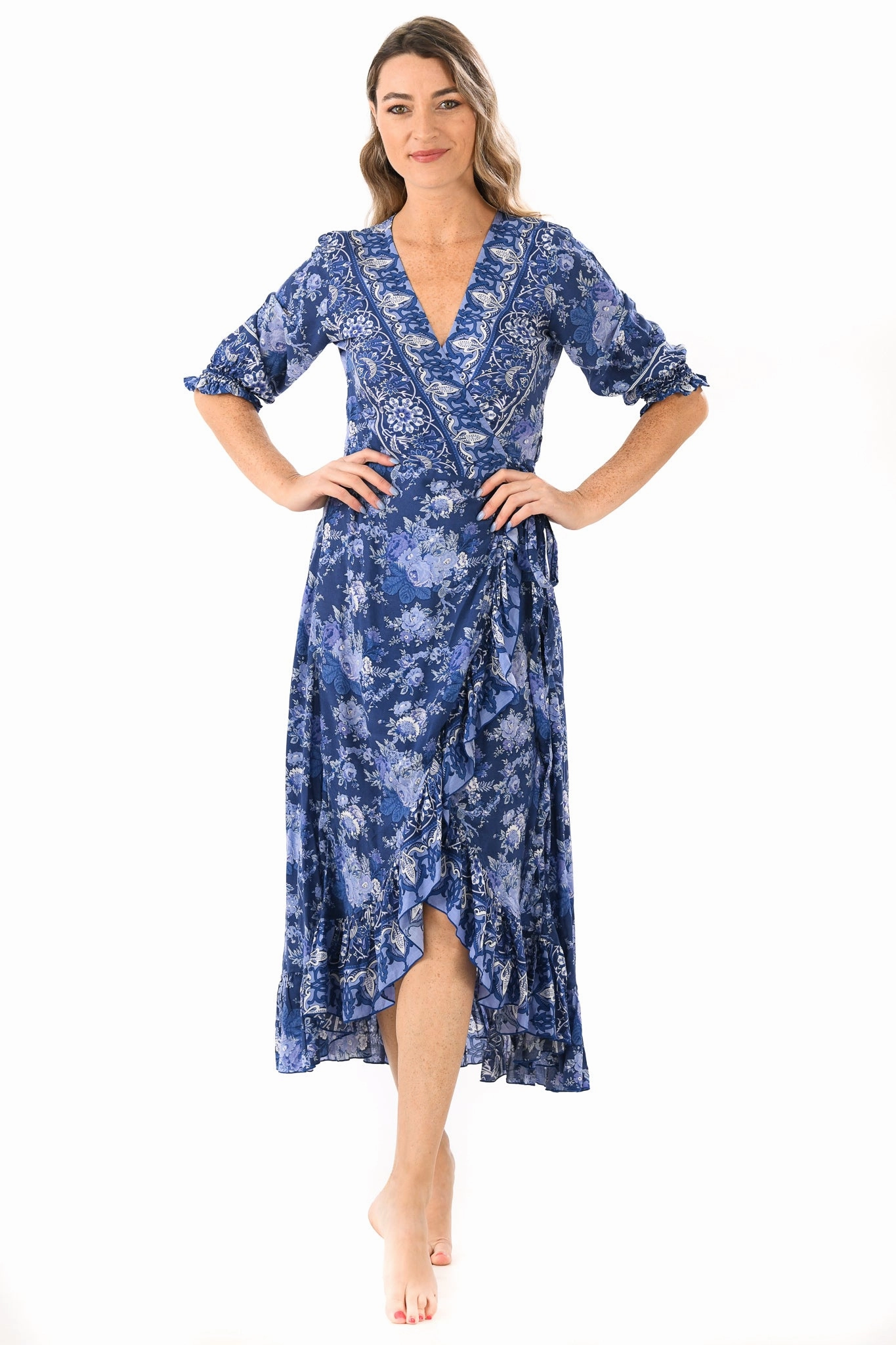 Napa Dress / English Blue TearResistantFabric Back-Pocket