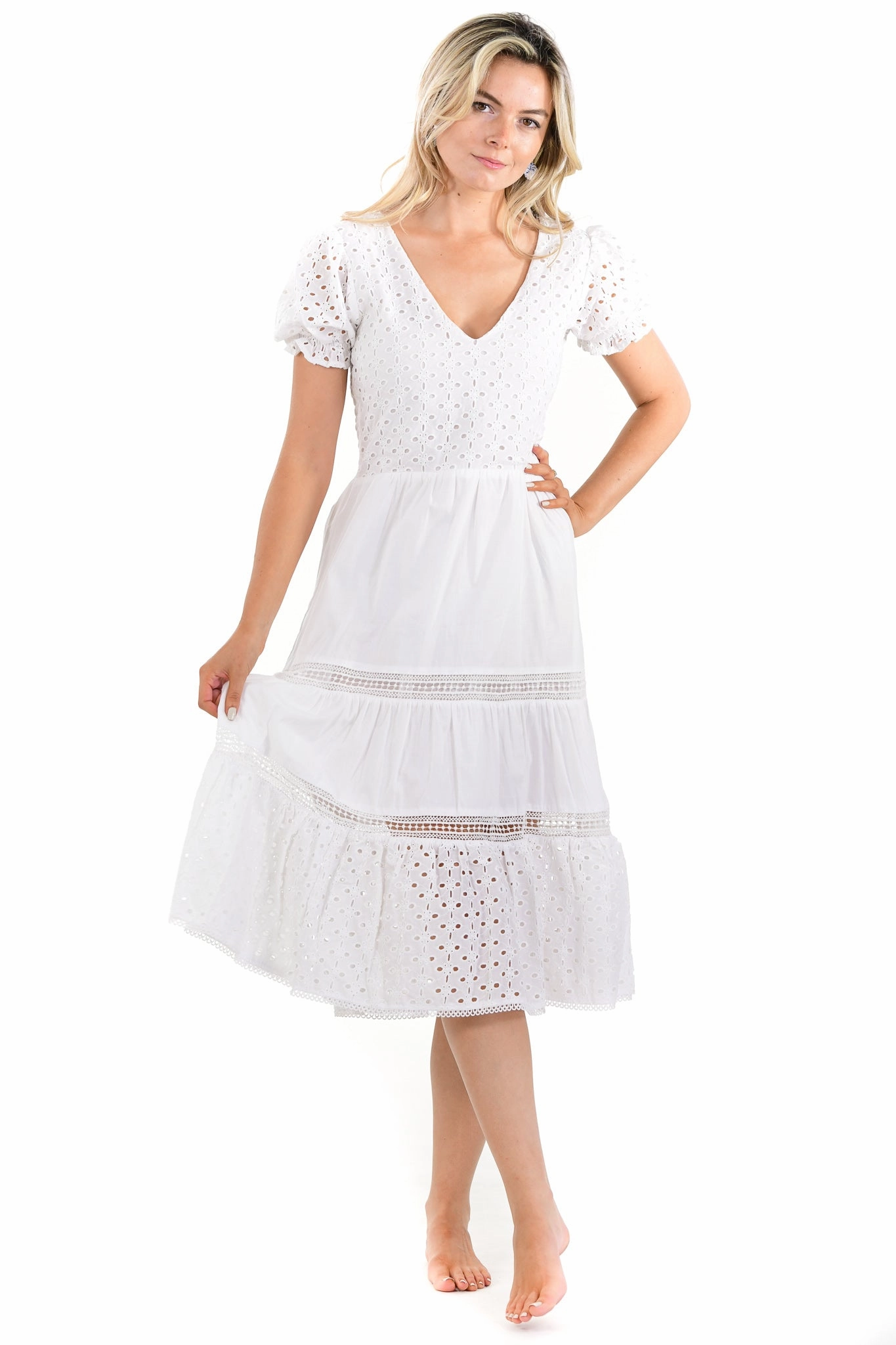 Natalie Dress / White Classic Motion Smooth Fit
