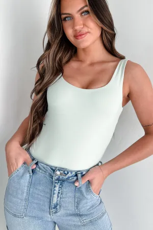 HypoallergenicMaterial UltravioletProtectionFabric New Hobbies Scoop Neck Tank Bodysuit (Sprout Green)