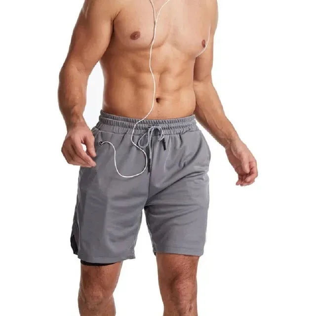 Newest Running Shorts Men 2 in 1 Training Gym