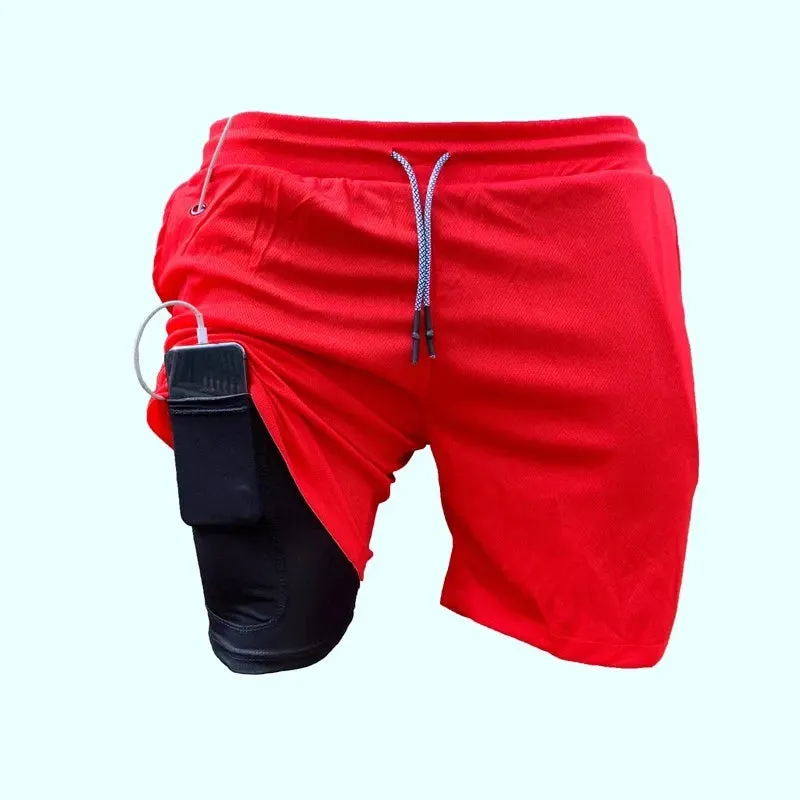 Newest Running Shorts Men 2 in 1 Training Gym