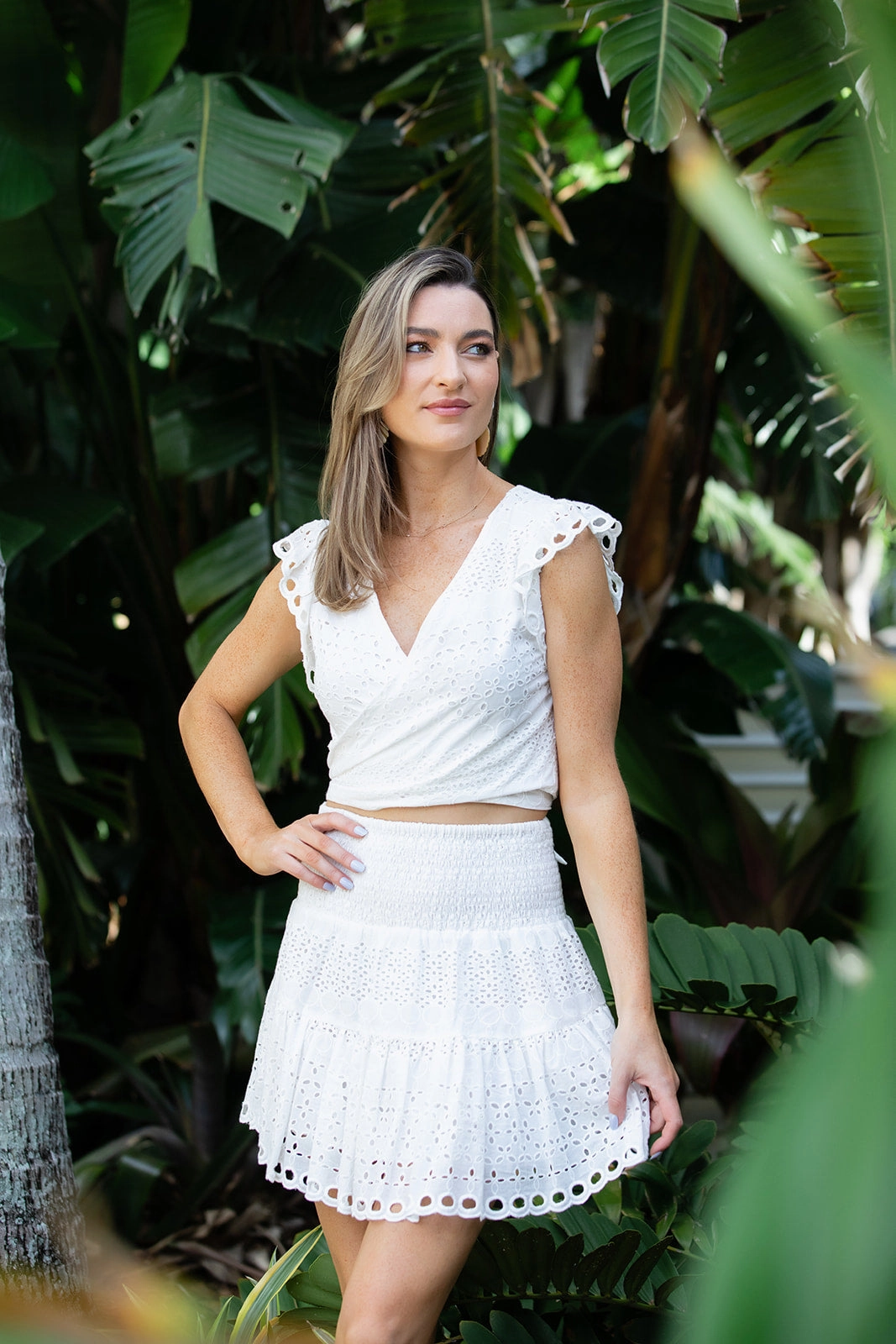 Comfort Waistline Newport Set Skirt / White