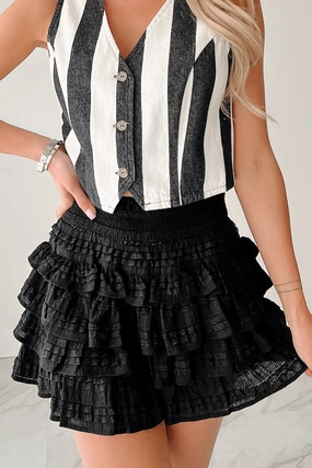 Eye-catching Design Silicone Gripper Strips Next Era Energy Ruffle Smocked Mini Skort (Black)