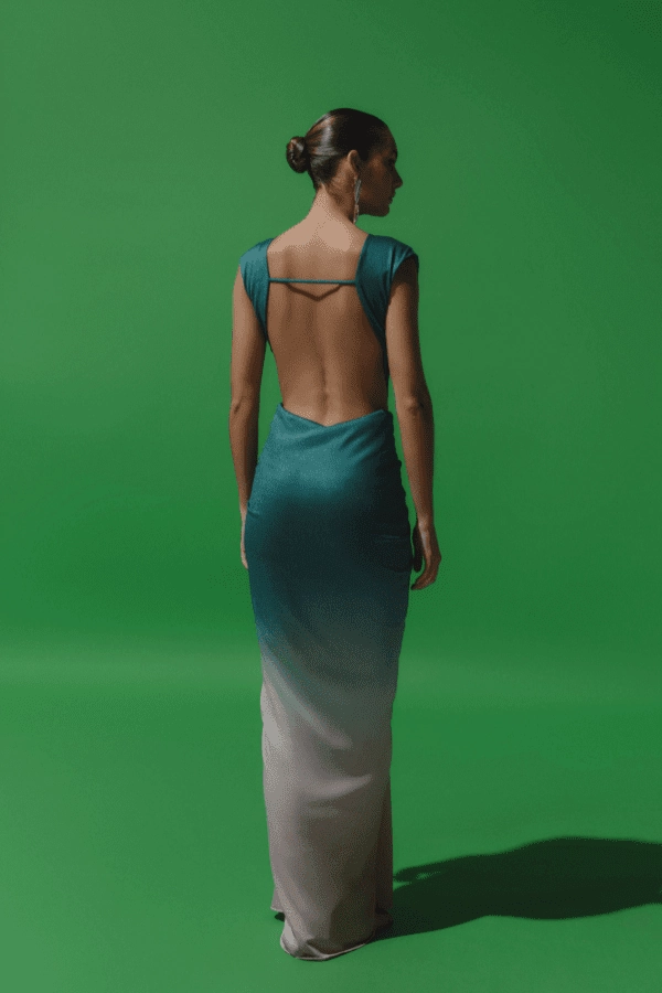 Glossy Fabric Lounge Vibes Nia Dress Mantis Green