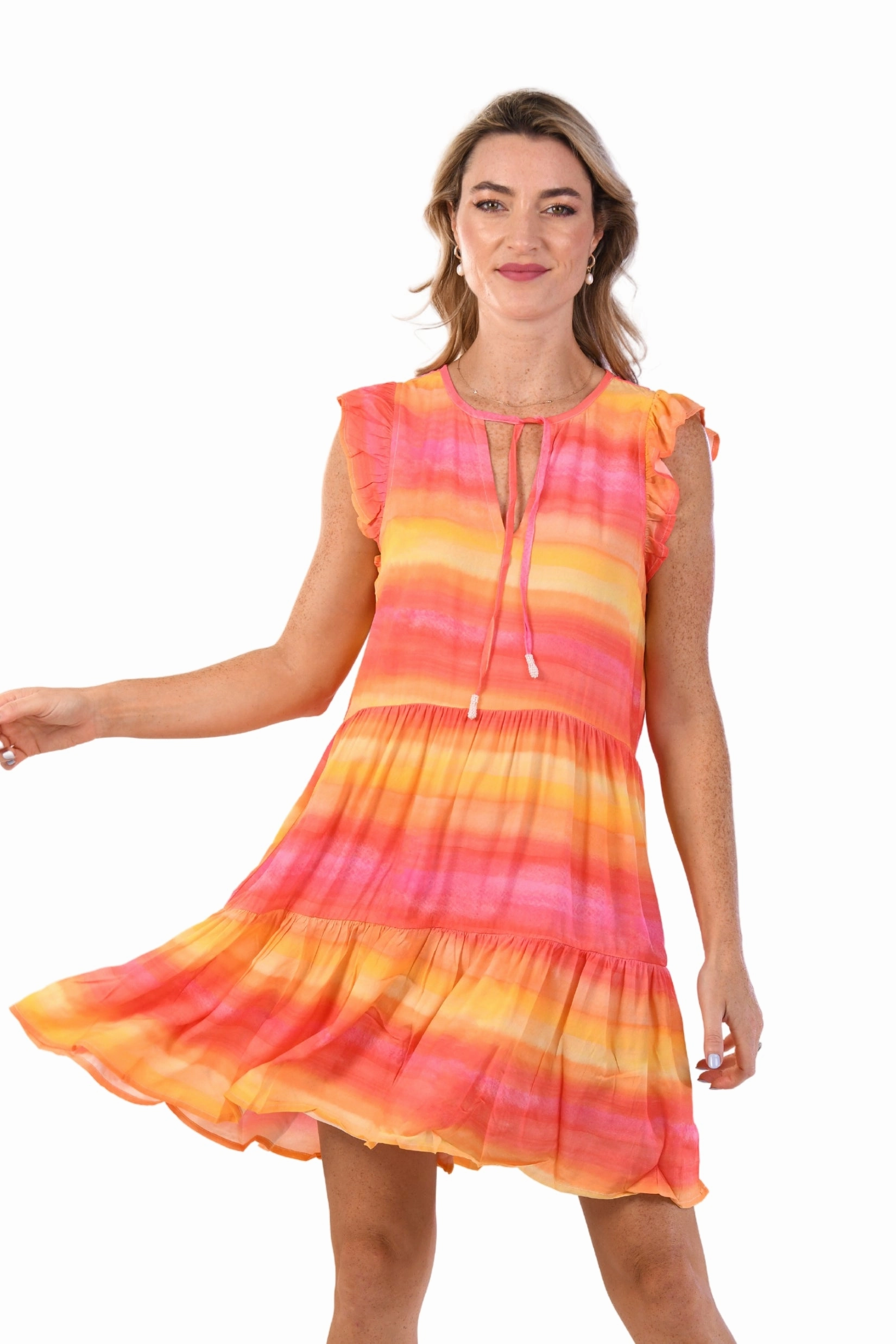 Silky Form Sleek and Simple Nantucket Dress / Sunrise Ombre