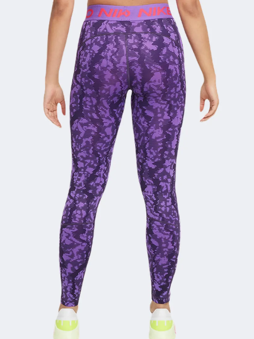 Nike Pro Df Sport Aop Girls Lifestyle Tight Black Rasberry/Pink