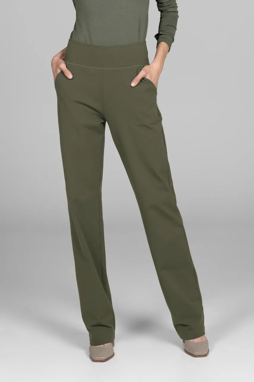 NINA STRAIGHT LEG PANT: FOREST NIGHT