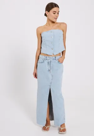 Ninni maxi denim skirt - Blue light wash