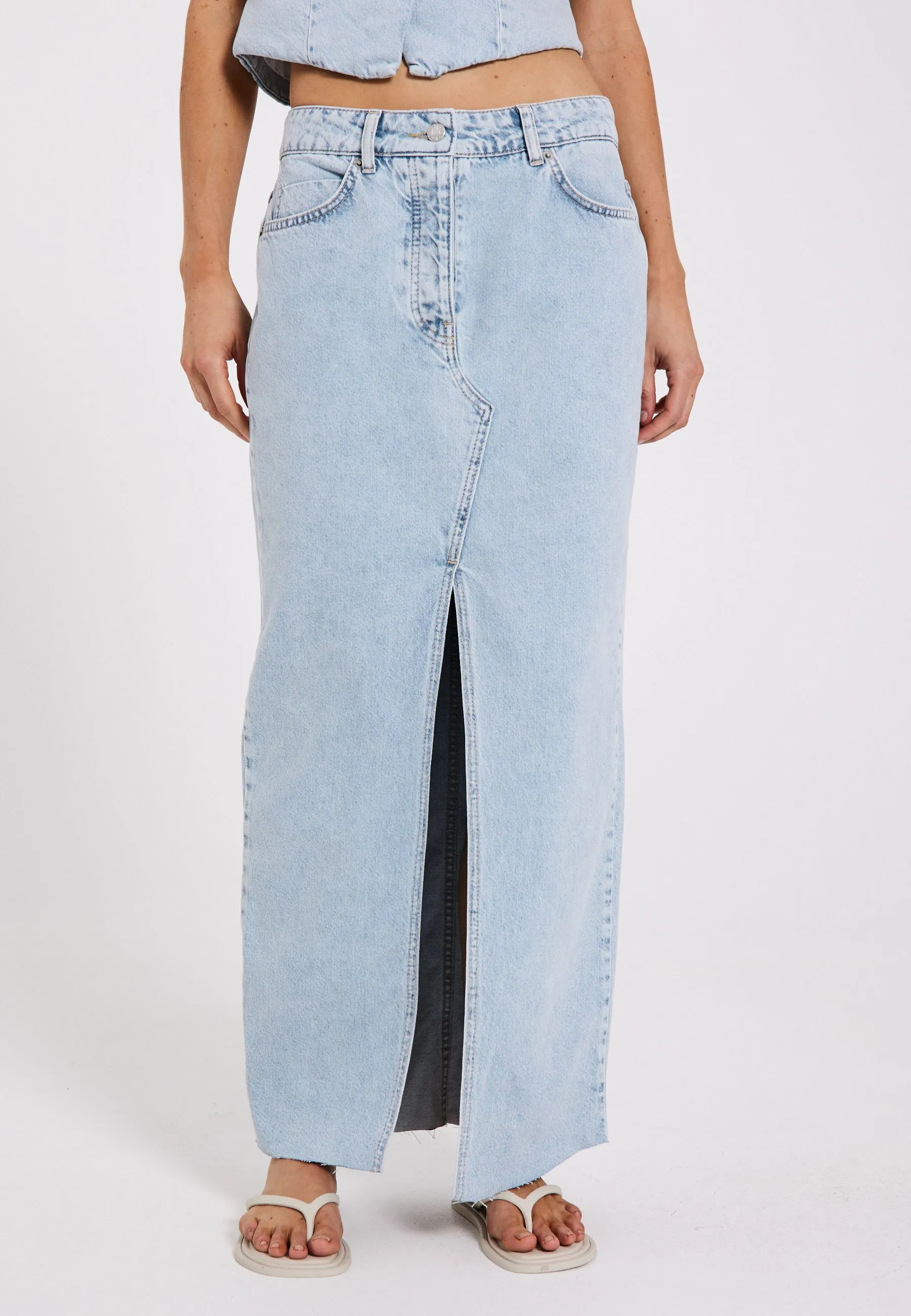 Ninni maxi denim skirt - Blue light wash