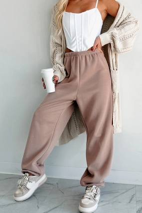 Comfort Is Luxury Oversized Jogger Sweatpants (Mocha) tailored look Soft Feel