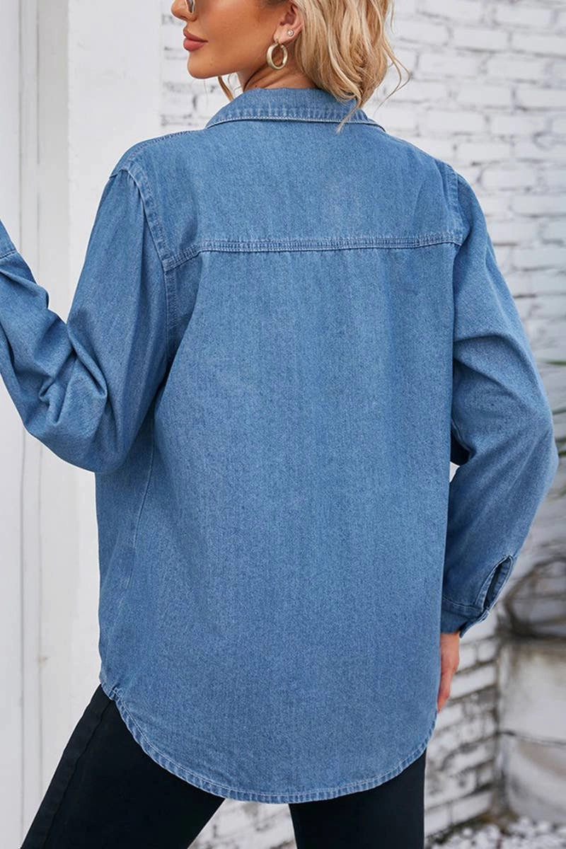 2024 SPRING NEW DENIM SHIRT TOPS_CWTSTL1063 Stylish Hoodie Comfortable Wear