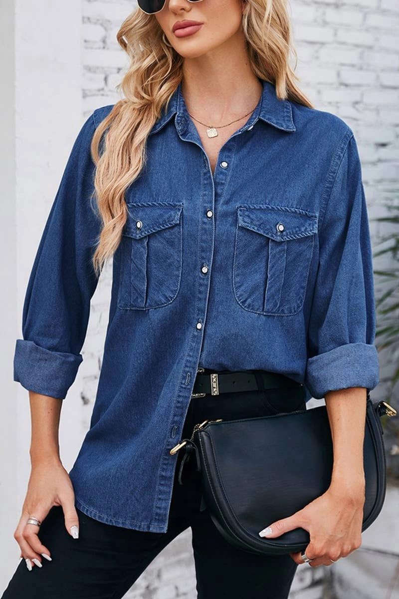 2024 SPRING NEW DENIM SHIRT TOPS_CWTSTL1063 Sport Top UltraSoftLining