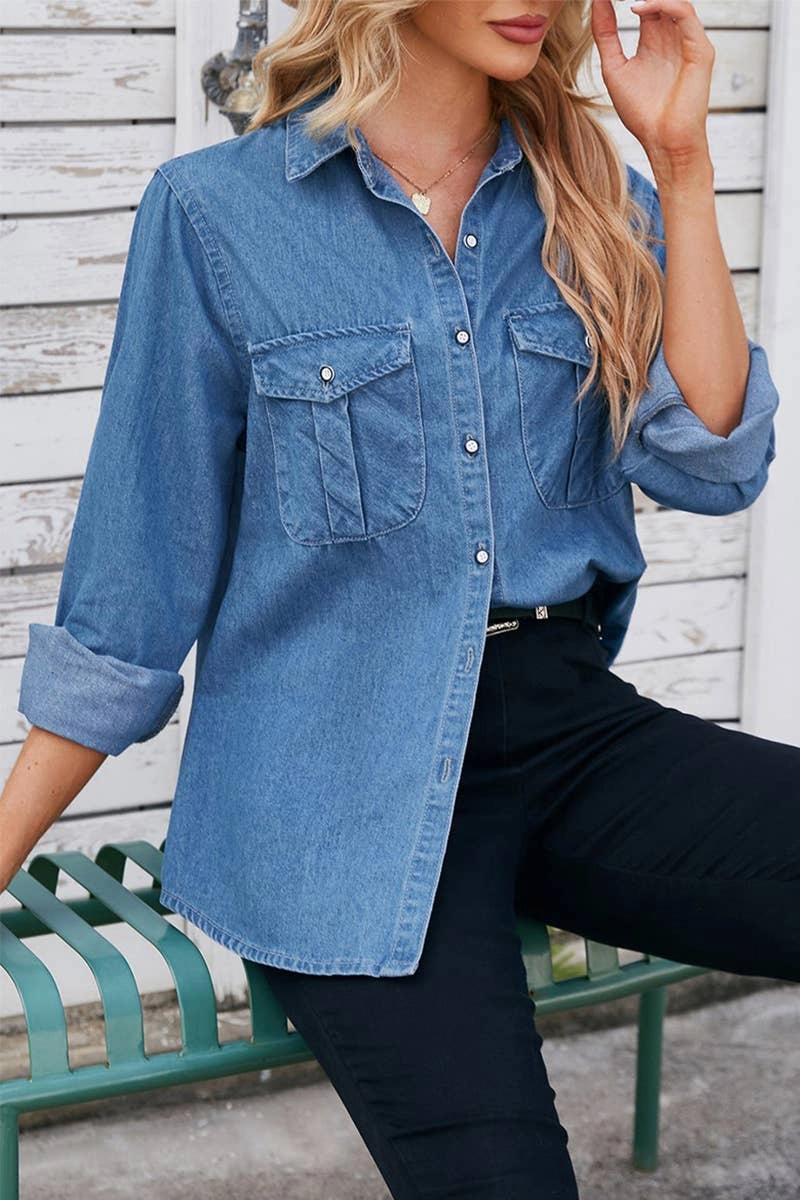 Fade Resistant Finish 2024 SPRING NEW DENIM SHIRT TOPS_CWTSTL1063