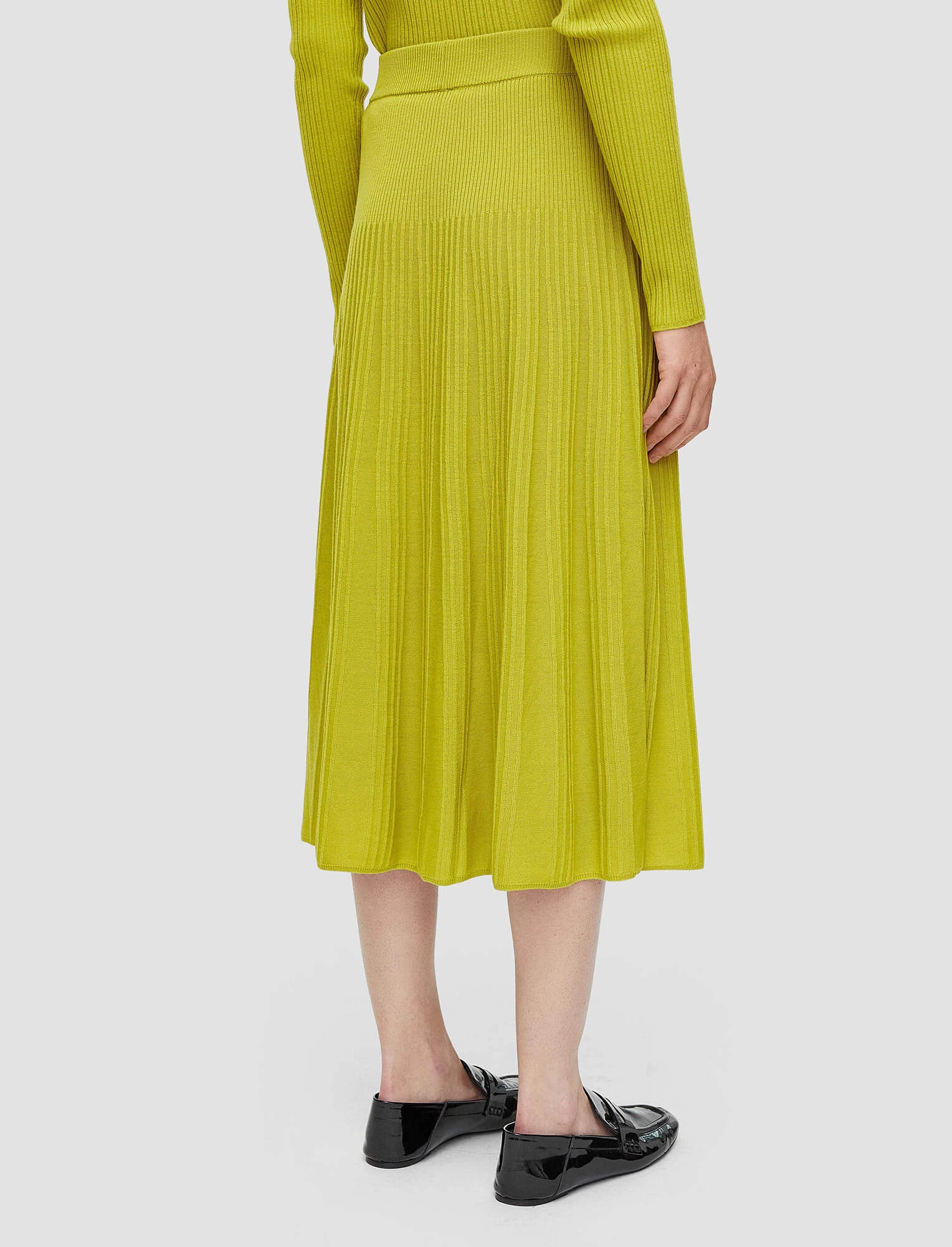 Fashion Fusion Ventilated Slits Merino Rib Skirt