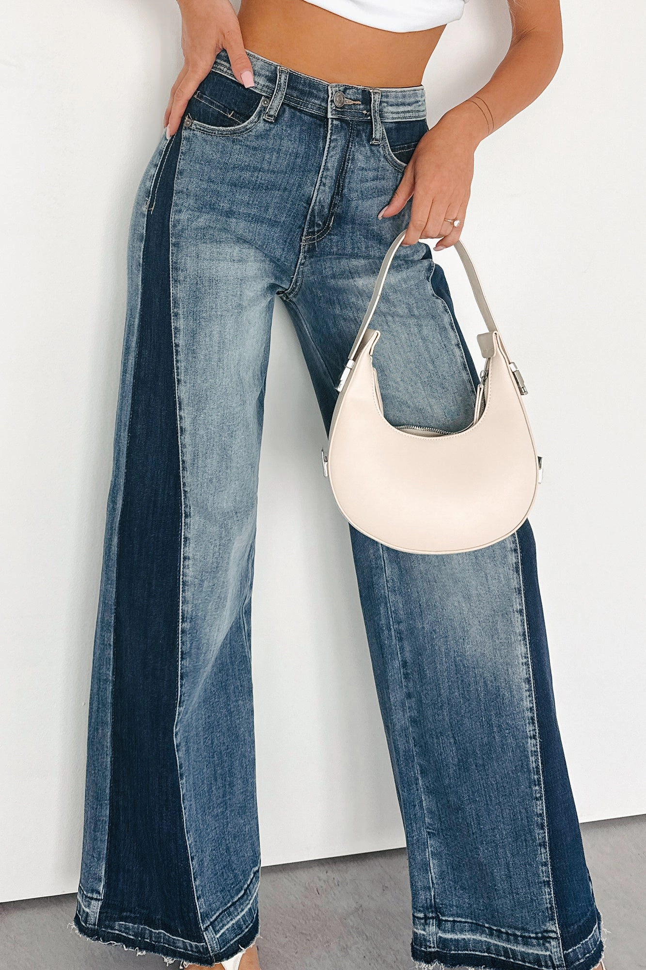 Sporty Style Rina Tummy Control Side Contrast Saige Denim Jeans (Medium)