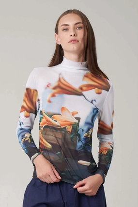 PAULIE MOCK NECK TOP Moisture Control Technology Antistatic