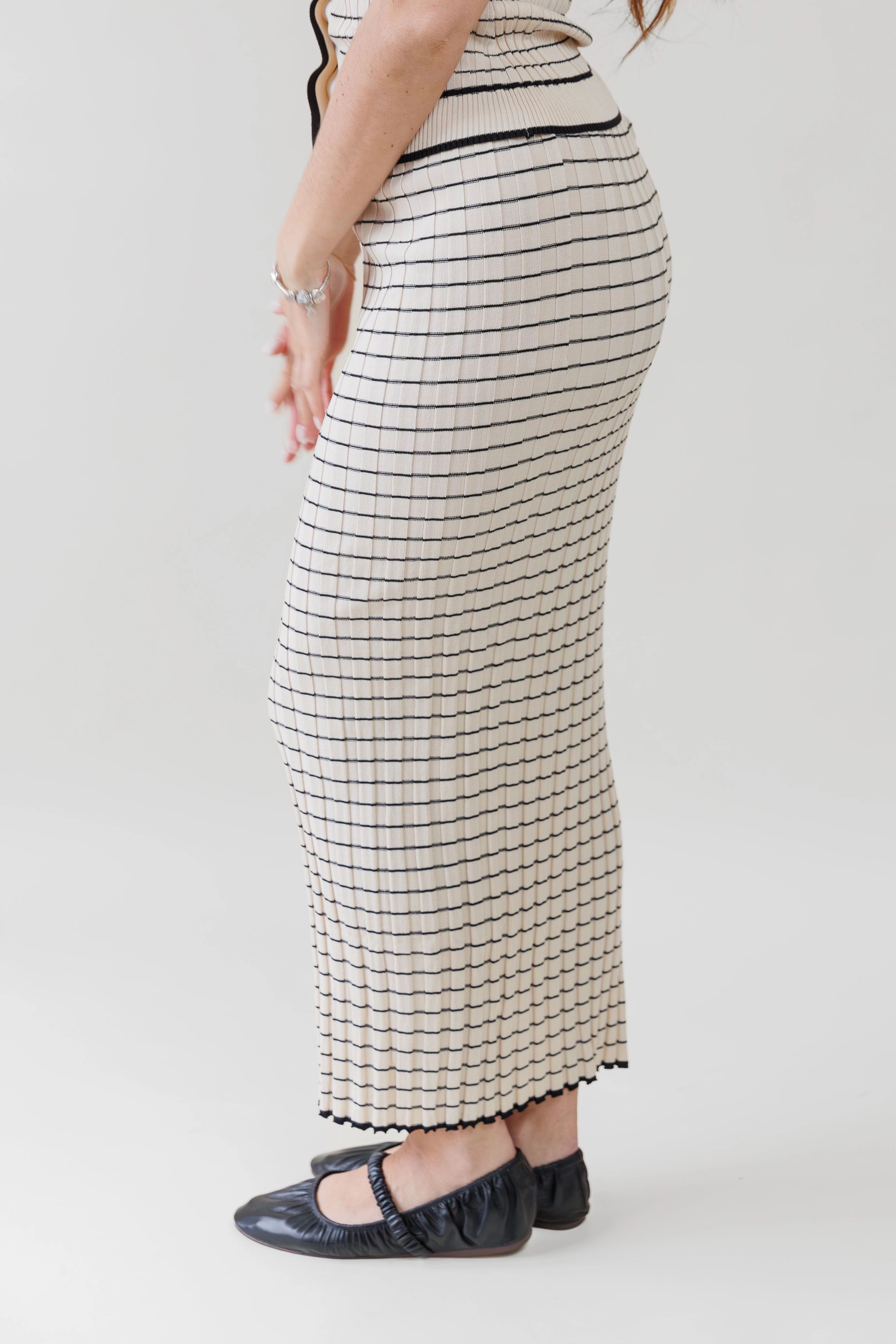 NOVA STRIPED SKIRT Layered Design