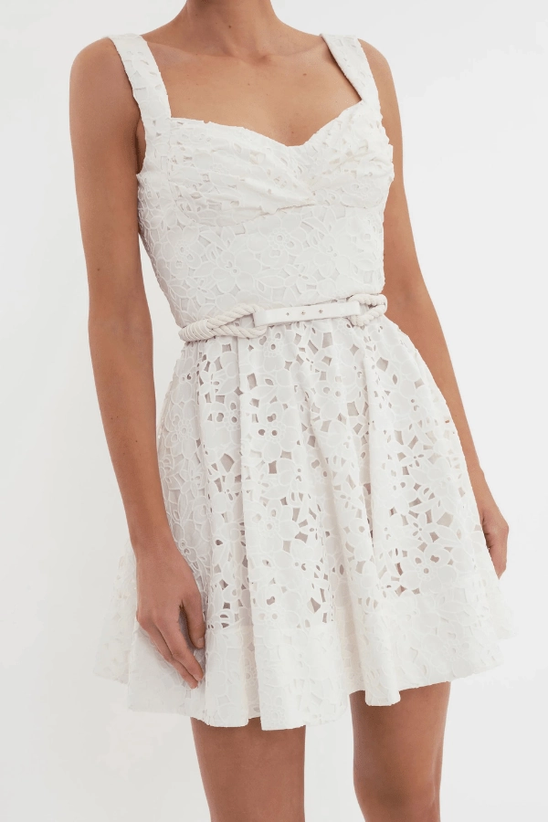 Nuvola Buster Mini Dress Ivory Work Fit