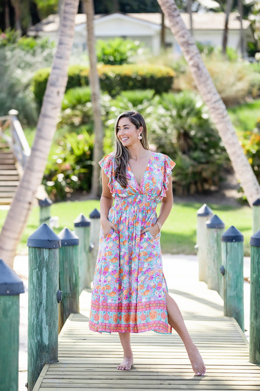 Pleated design Oahu Dress / Julep Floral