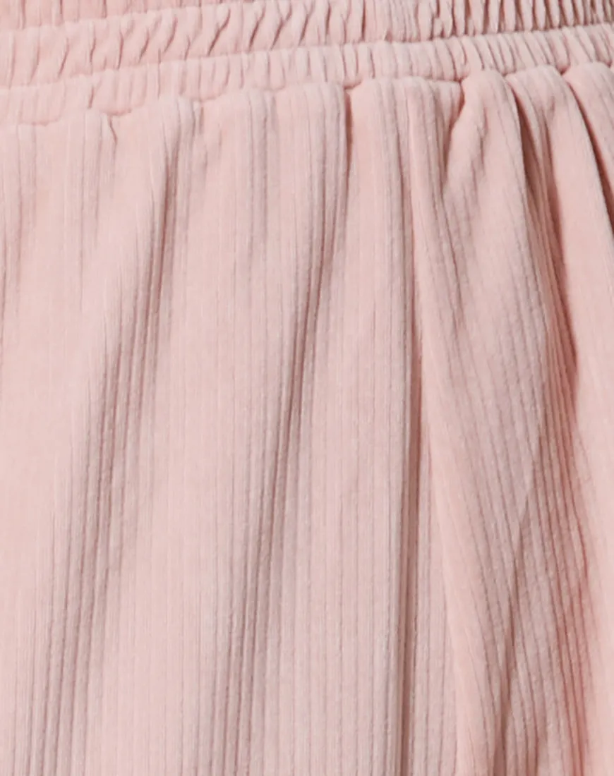 Obeli Trouser in Velvet Rib Light Pink