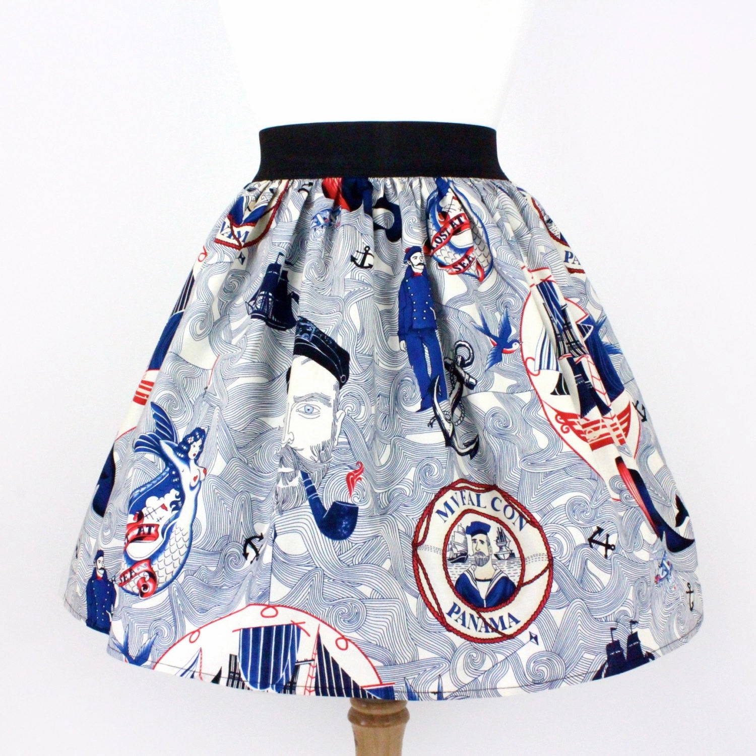 Seasonal special Weekend Fashion Sailor Jerry Rockabilly Nautical Pleated Skirt  #PS-J111